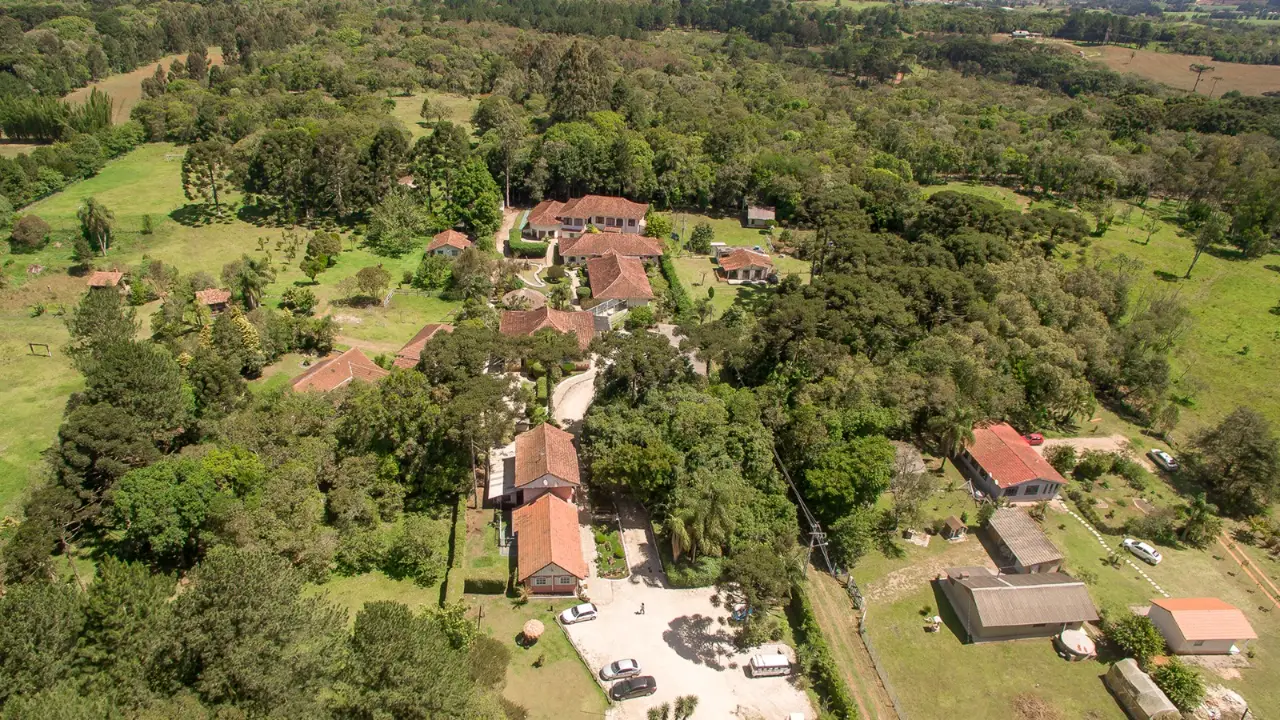 Vista aérea da área verde do residencial para idosos em São José dos Pinhais